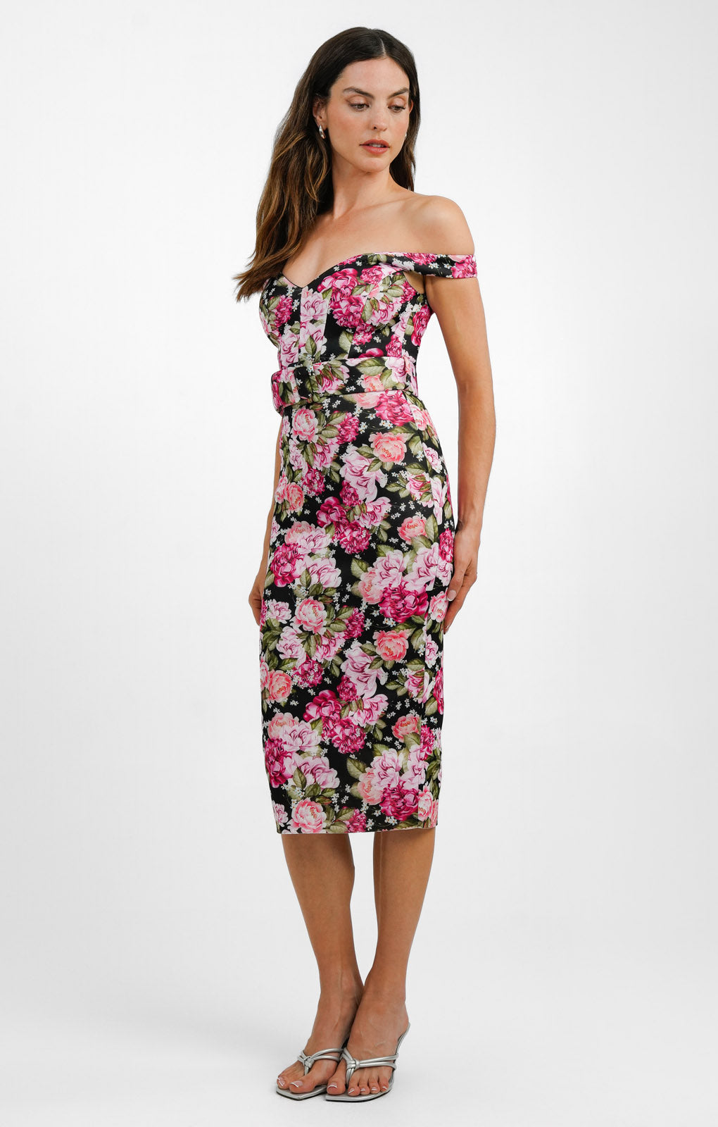 Rent ASOS Sweetheart Midi Pencil Dress In Pink Floral Hirestreet