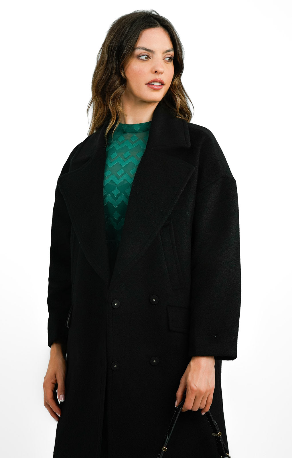 Rent Gianni Feraud Stella Oversized Coat In Black Hirestreet