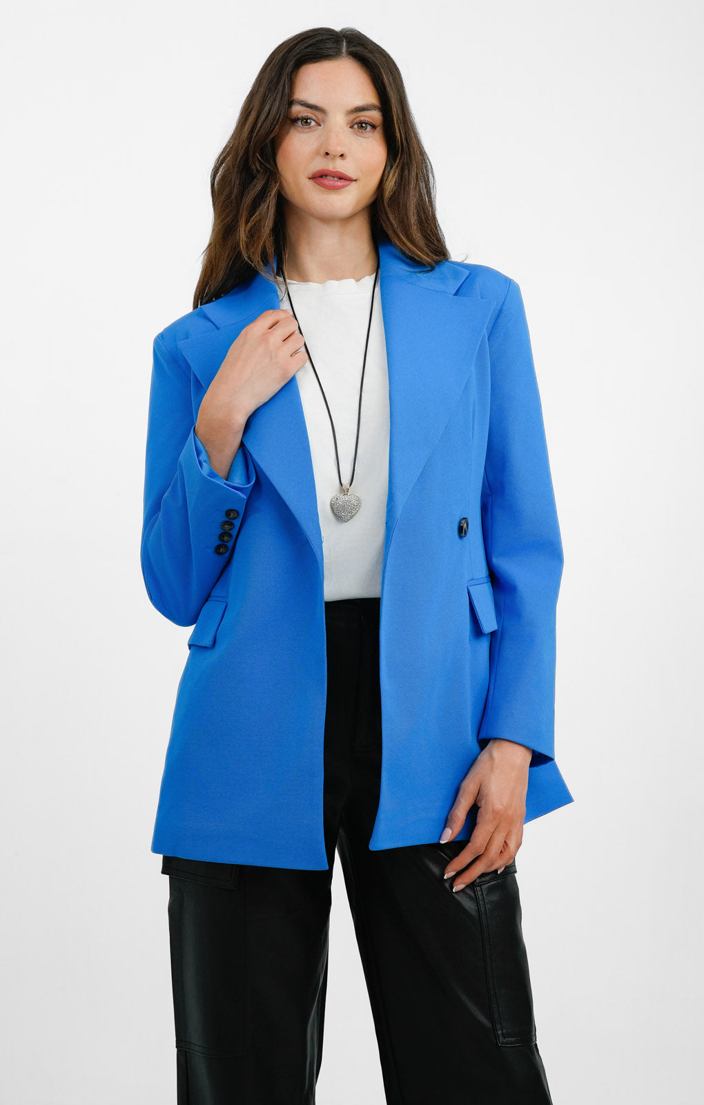 Rent Topshop Extreme Shoulder Blazer In Azure Blue Hirestreet