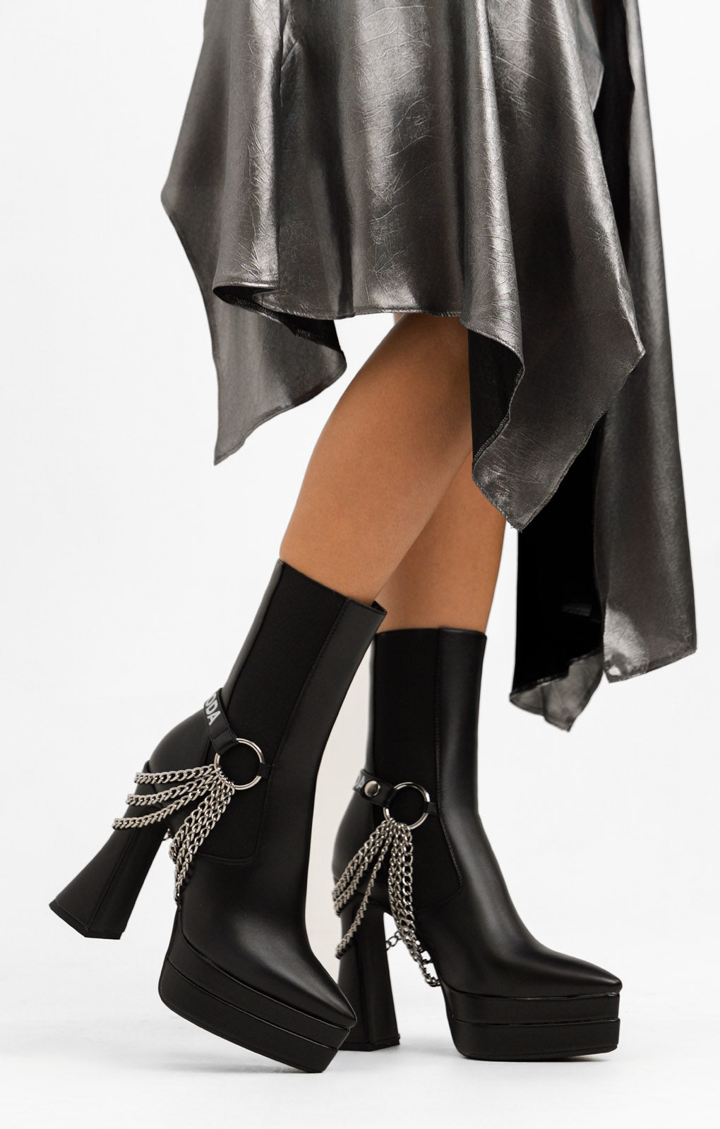 Rent Lamoda Crown Platform Chain Detail Boots Hirestreet