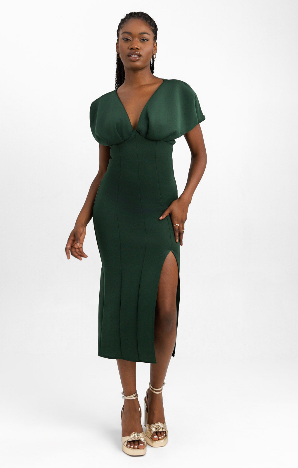 Rent ASOS DESIGN Tall Green Pencil Midi Dress Hirestreet