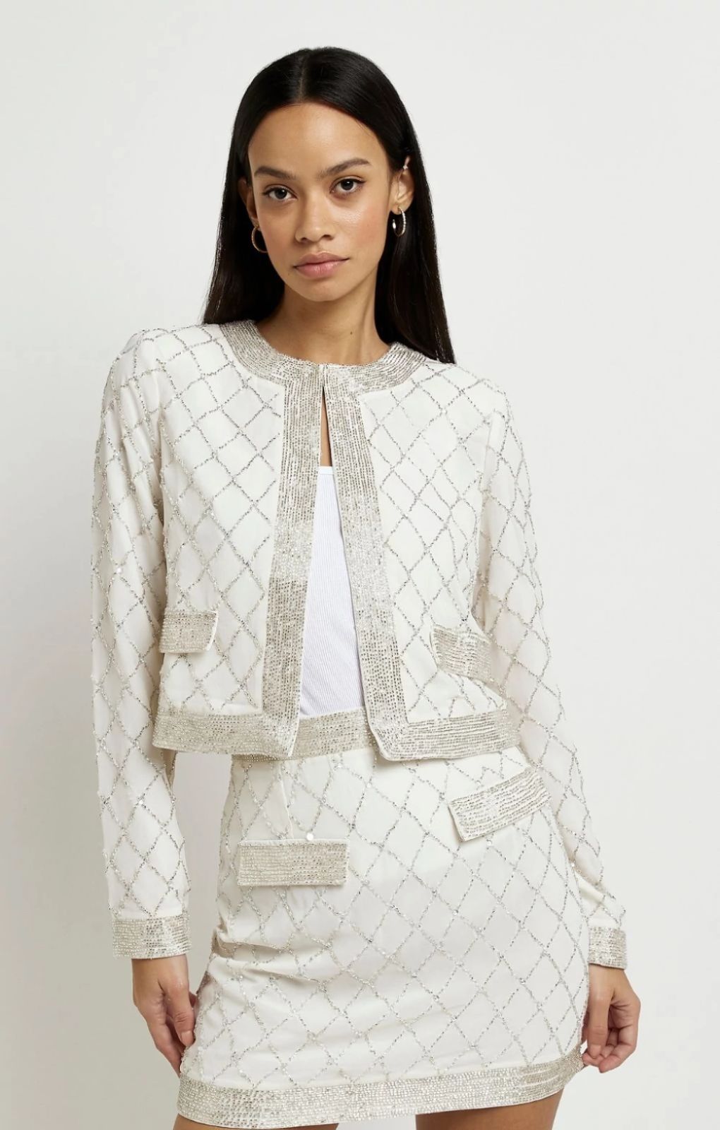 River island white jacket online