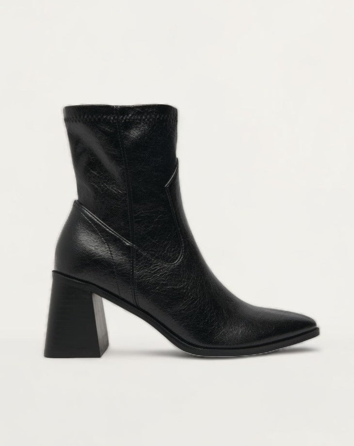 Black leather sock boots hotsell