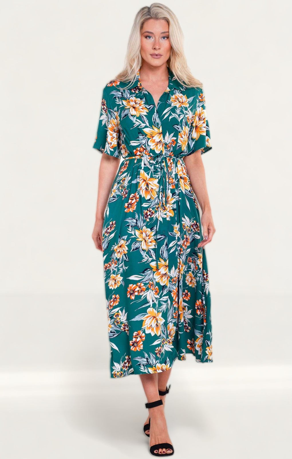 French connection clearance floral shirt dress