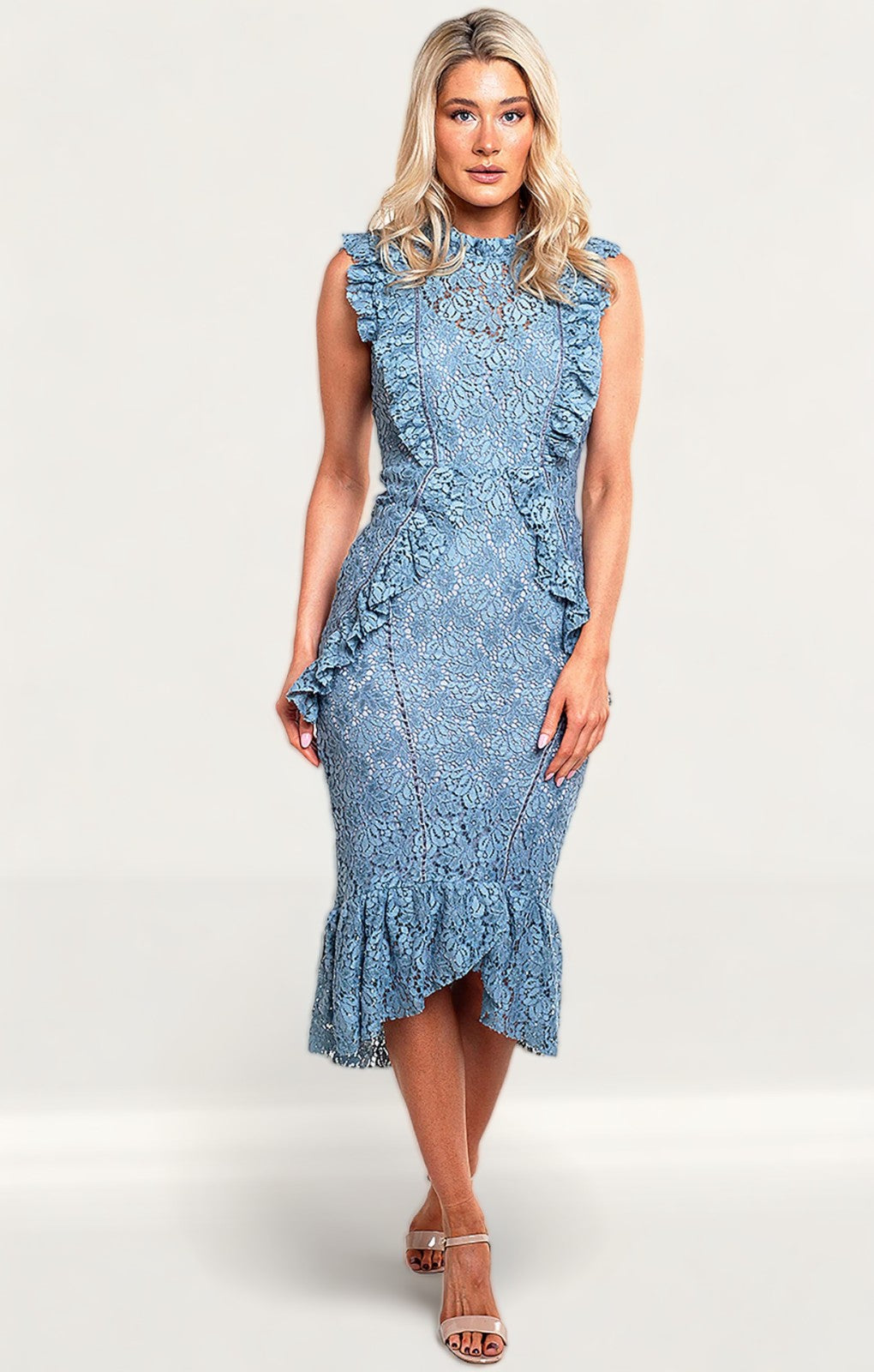 Dress the population marie lace sales midi dress