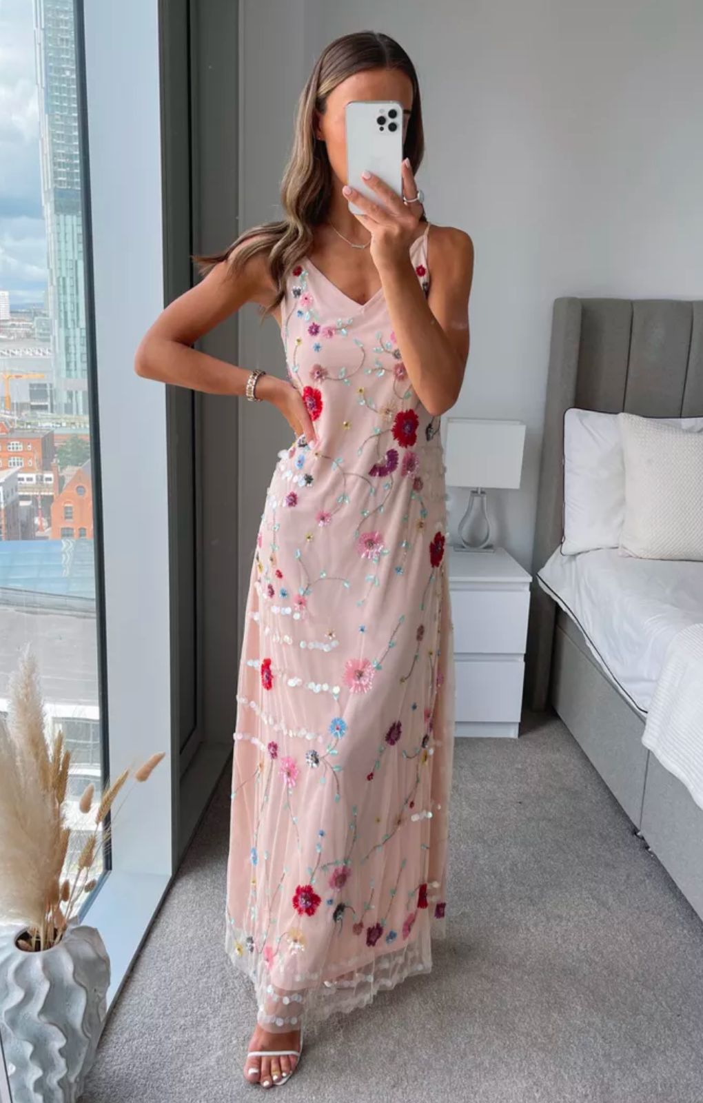 Rent Coast Embellished Floral Maxi Slip Dress Hirestreet