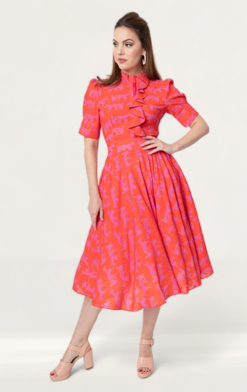 Horse print discount midi dress