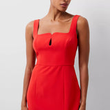 French Connection Echo Crepe Keyhole Midi Dress