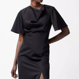 French Connection Fenix Satin Dress Blackout