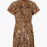 French Connection Sequin Mesh Mini Dress Copper