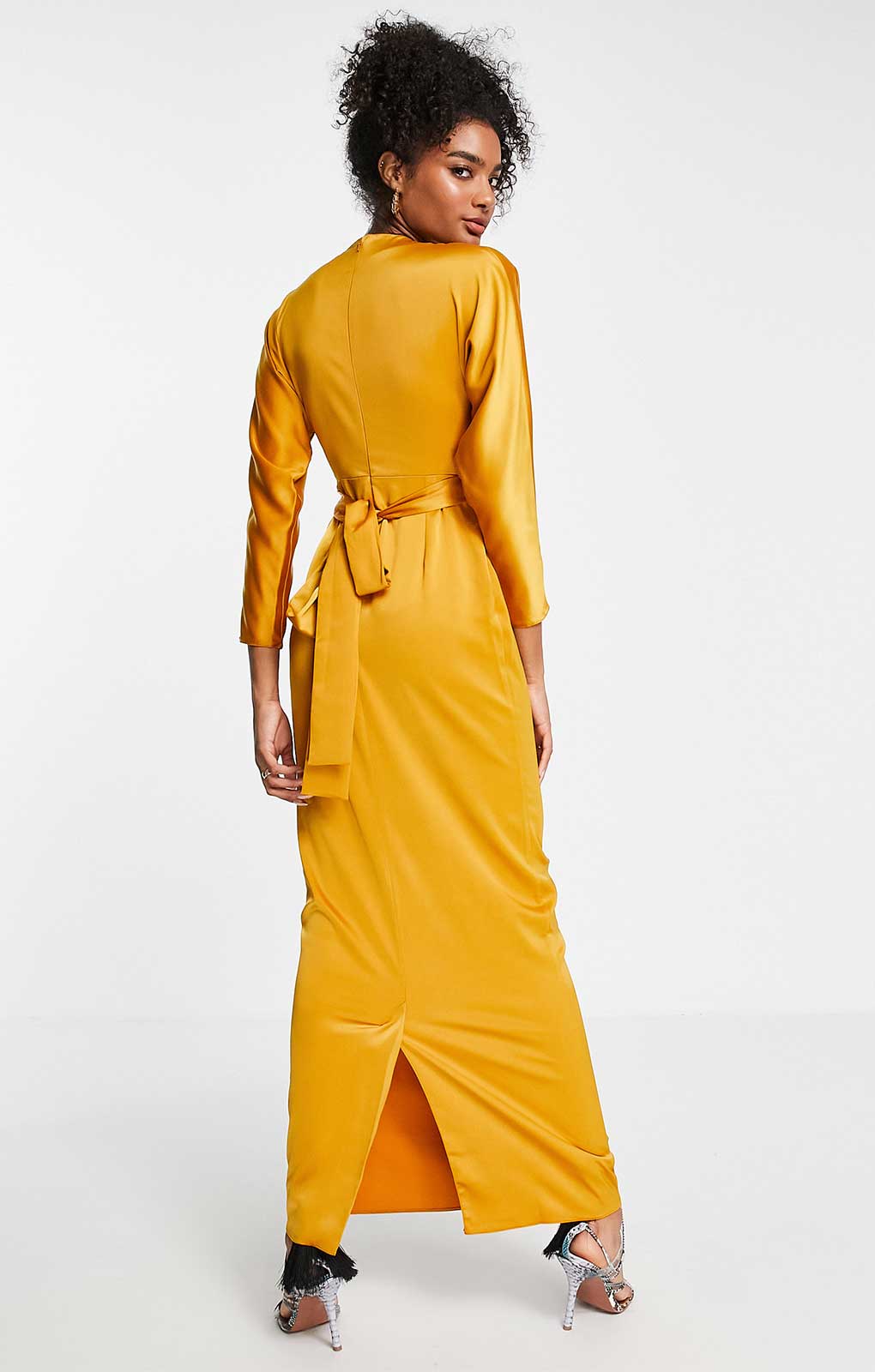 Mustard maxi hot sale wrap dress