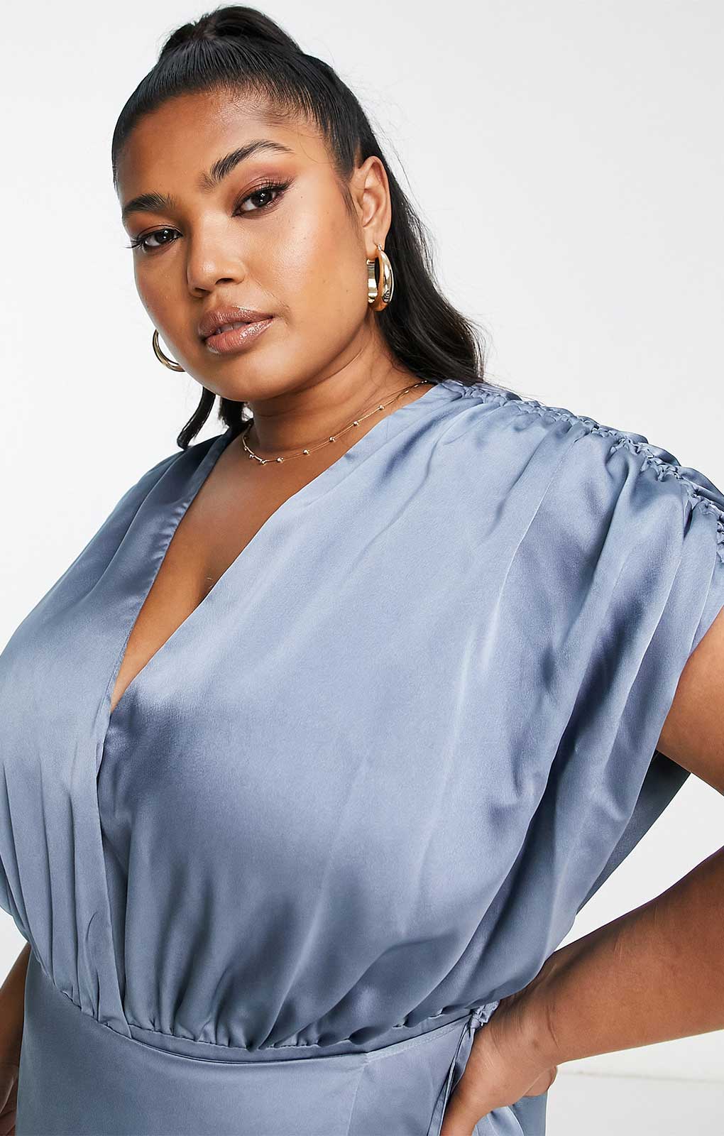 Asos curve blue dress online