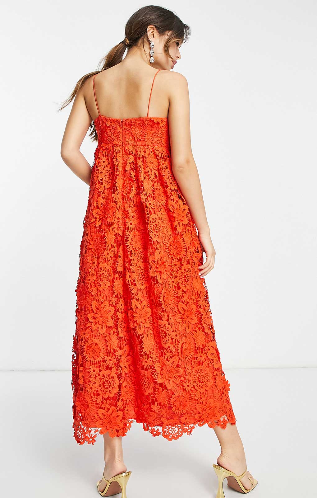 Asos Edition 3D Floral Cami Midi Dress