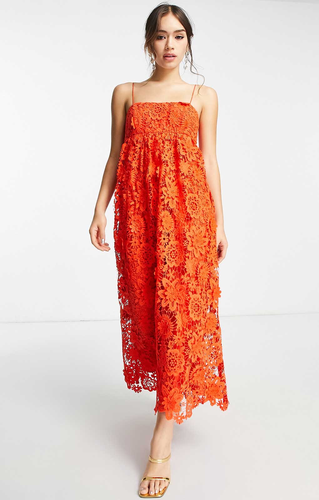 Asos Edition 3D Floral Cami Midi Dress