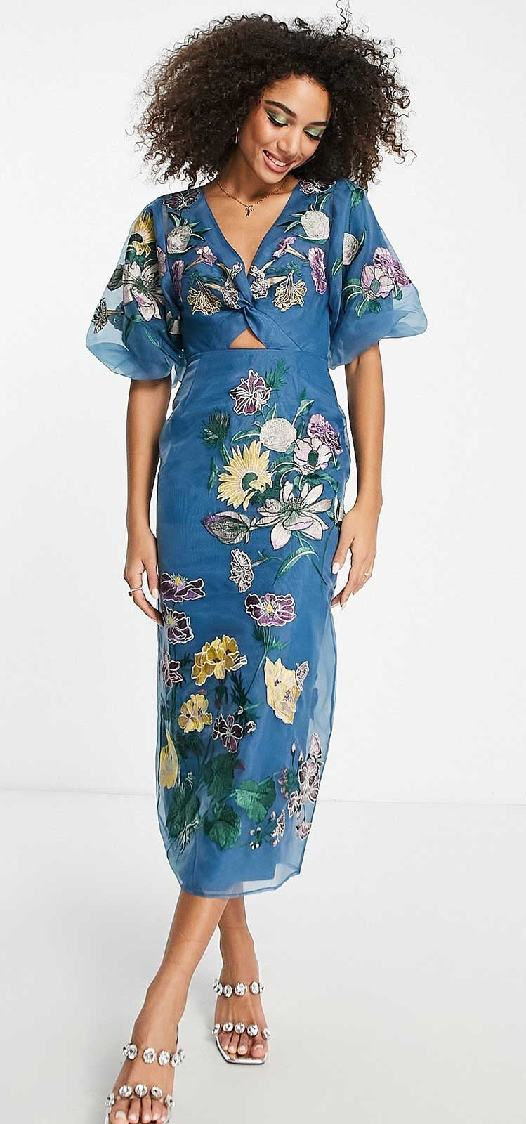 Asos embroidered floral dress best sale