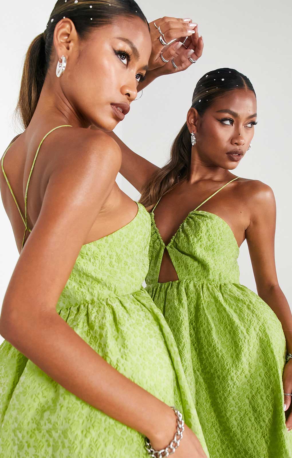 Olive green hot sale strapless dress