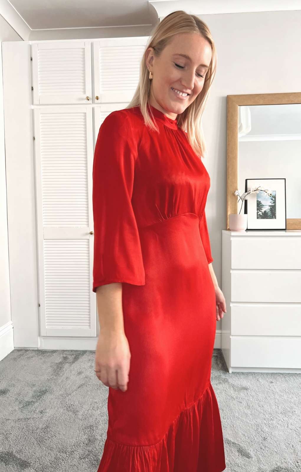 M&s red dress on sale