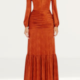 Dress The Population Lucille Maxi Dress in Burnt Orange