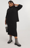 Simply Be Black Roll Neck Longline Jumper