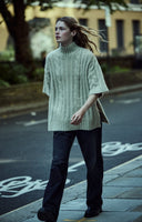 Zara Cable-Knit Sweater With Short Sleeves