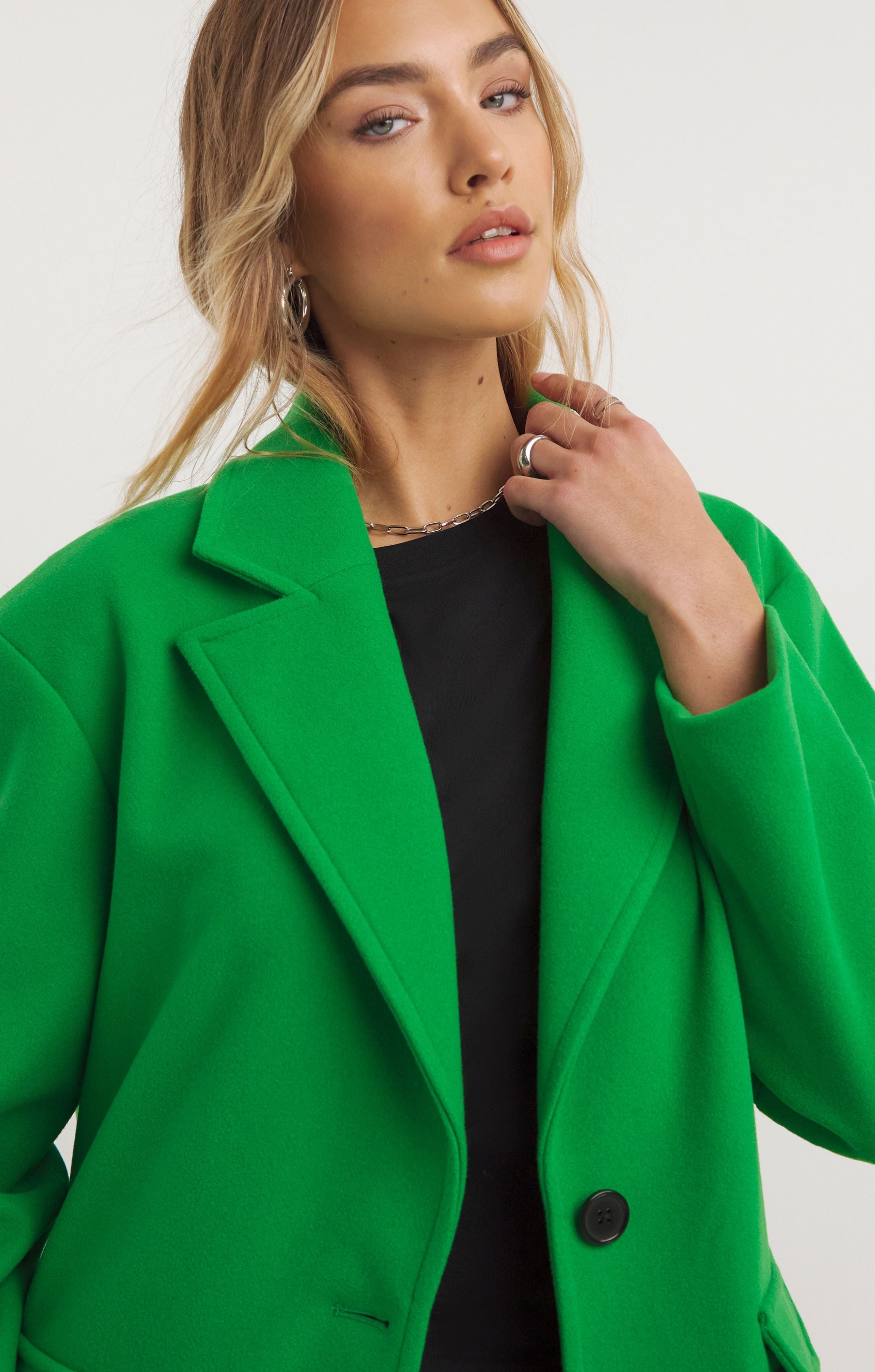 Rent Simply Be Green Faux Wool Maxi Coat Hirestreet