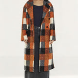 Glamorous Orange Multi Check Double Breasted Coat