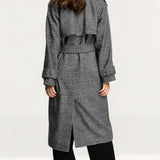 ASOS DESIGN Heritage Check Trench Coat In Mono