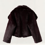 Kiwi & Co Lyla Faux Fur Wine Coat