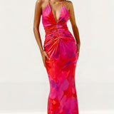 Runaway The Label Arquette Sangria Pink Maxi Dress