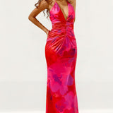 Runaway The Label Arquette Sangria Pink Maxi Dress