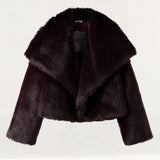 Kiwi & Co Lyla Faux Fur Wine Coat