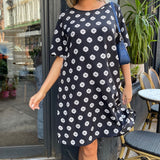 Glamorous Curve Mono Daisy Mini Dress