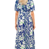 French Connection Clement Blue Diah Crepe Wrap Dress