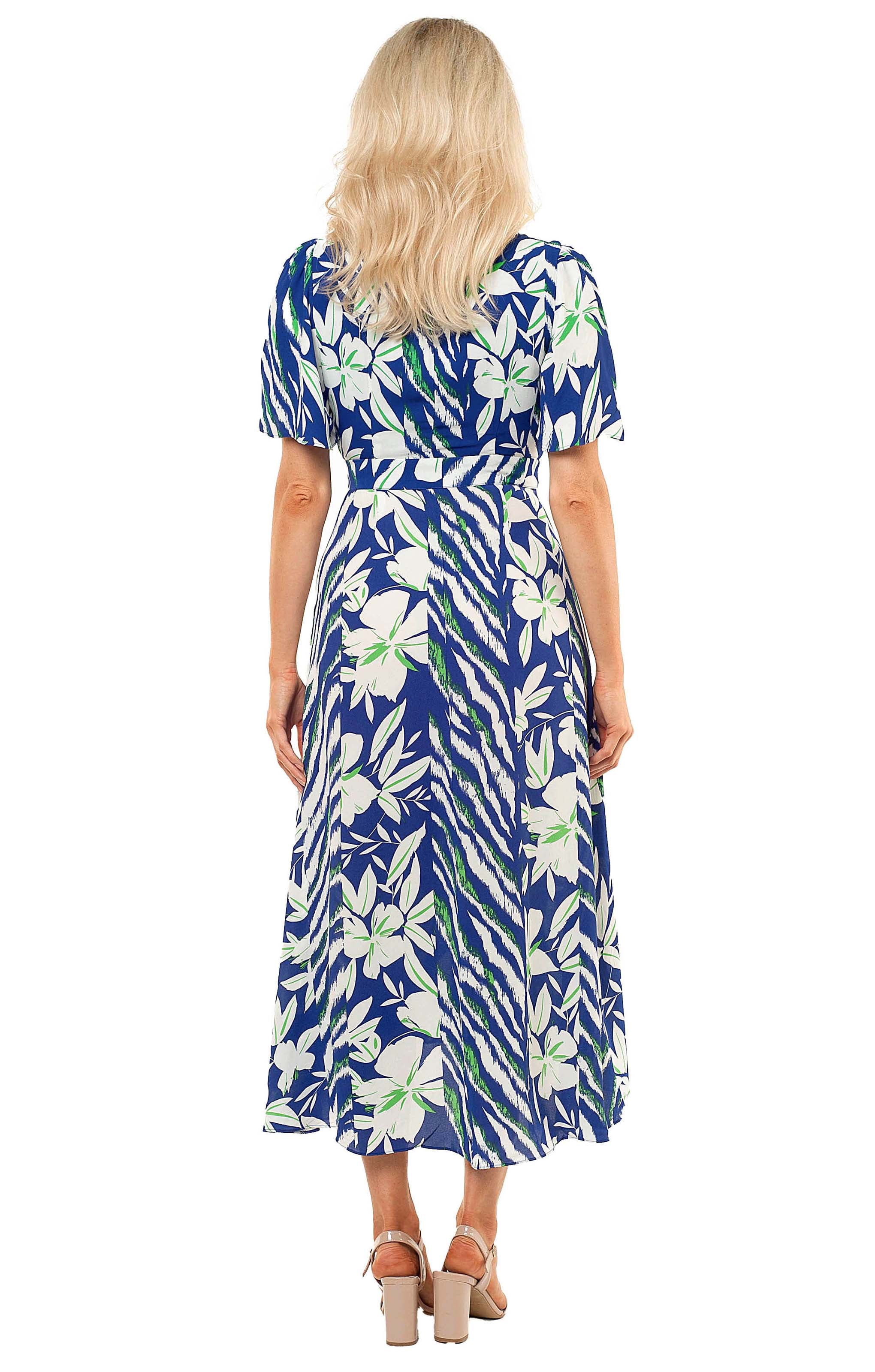 French Connection Clement Blue Diah Crepe Wrap Dress