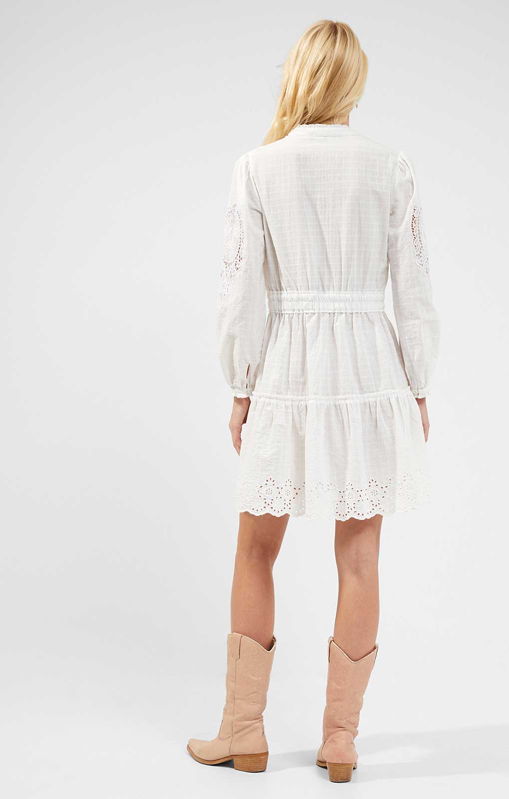 Rent French Connection Arpina Lace Mix Mini Dress Summer White Hirestreet