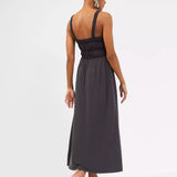 French Connection Rinia Modal Jersey Maxi Dress Washed Black