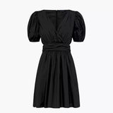 French Connection Rhodes Poplin V-Neck Mini Dress Black