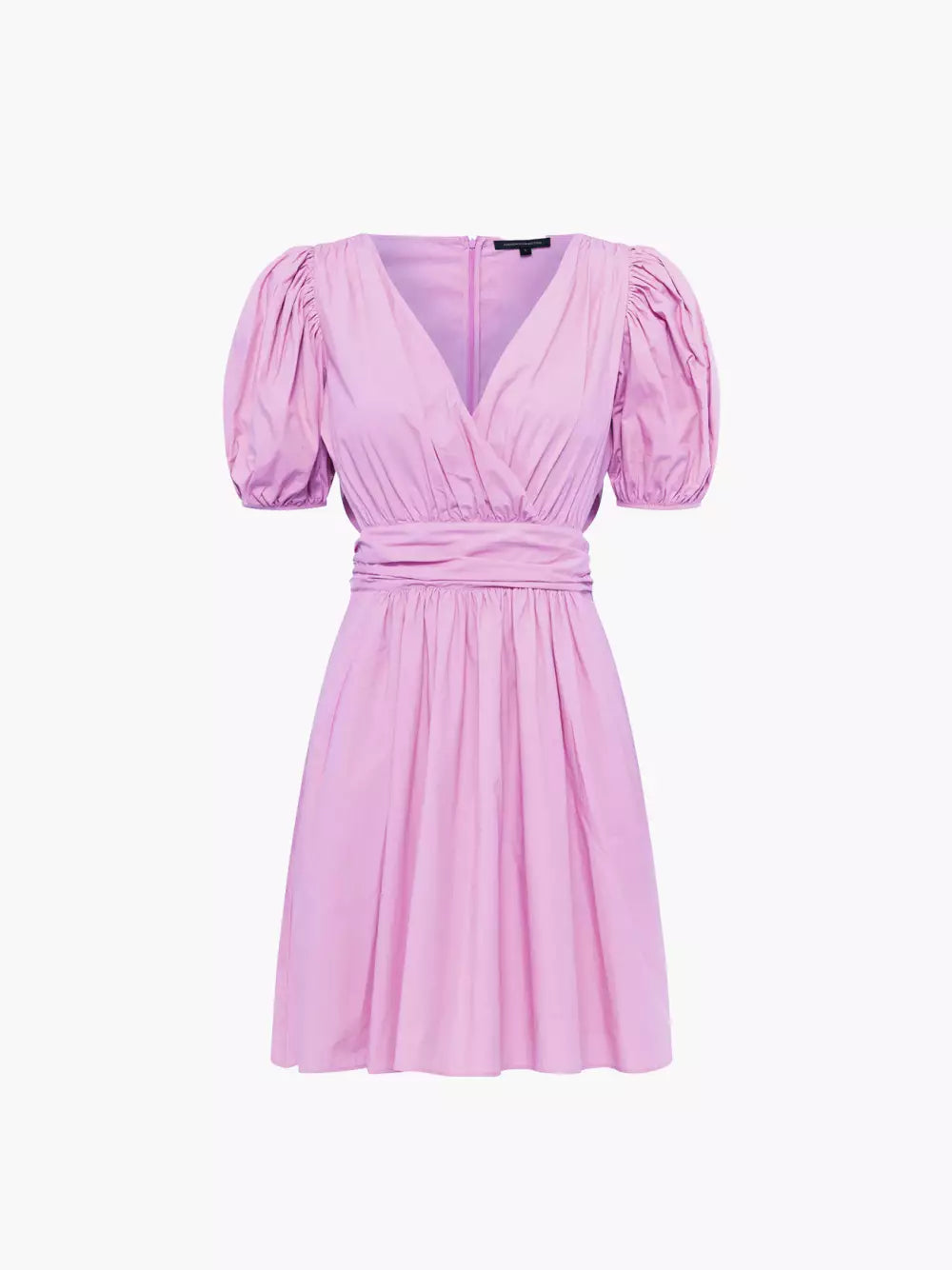 French Connection Rhodes Poplin V-Neck Mini Dress Pink