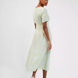 French Connection Stacie Daisy Drape Midi Dress Forget Me Not