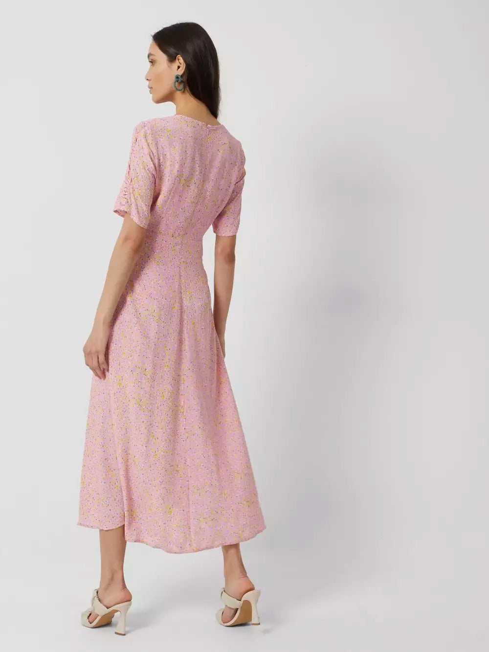 French Connection Stacie Daisy Drape Midi Dress Moonlite Mauve