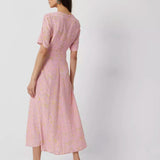 French Connection Stacie Daisy Drape Midi Dress Moonlite Mauve