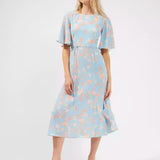 French Connection Diana Verona Crepe Midi Dress Forget Me Not