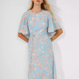 French Connection Diana Verona Crepe Midi Dress Forget Me Not