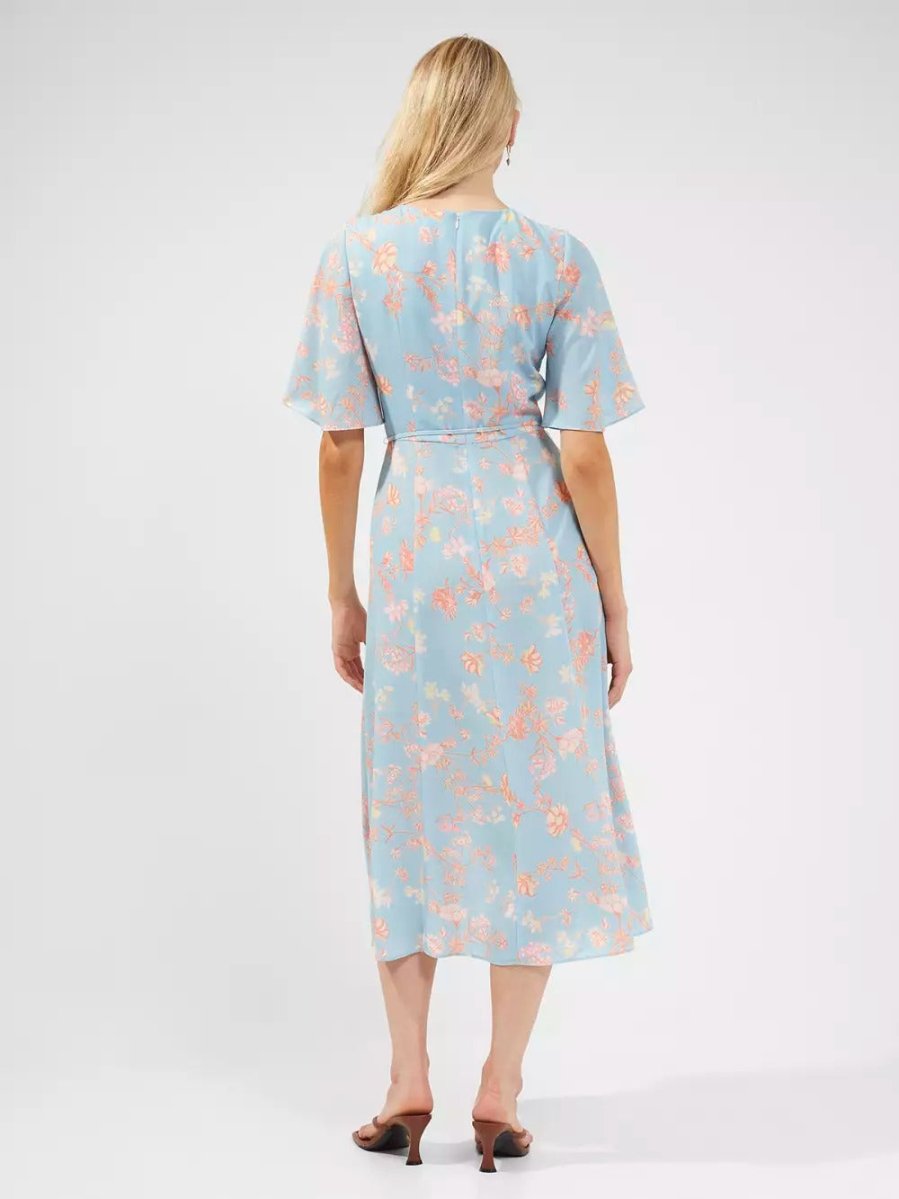 French Connection Diana Verona Crepe Midi Dress Forget Me Not