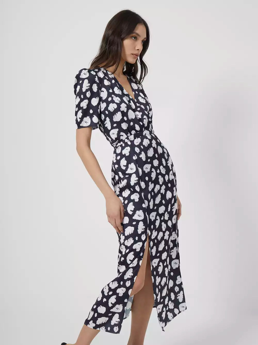 French Connection Aimee Enid Front Split Midi Dress