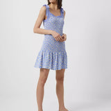 French Connection Peony-Doria Eco Ruched Dress Paradiso Blue