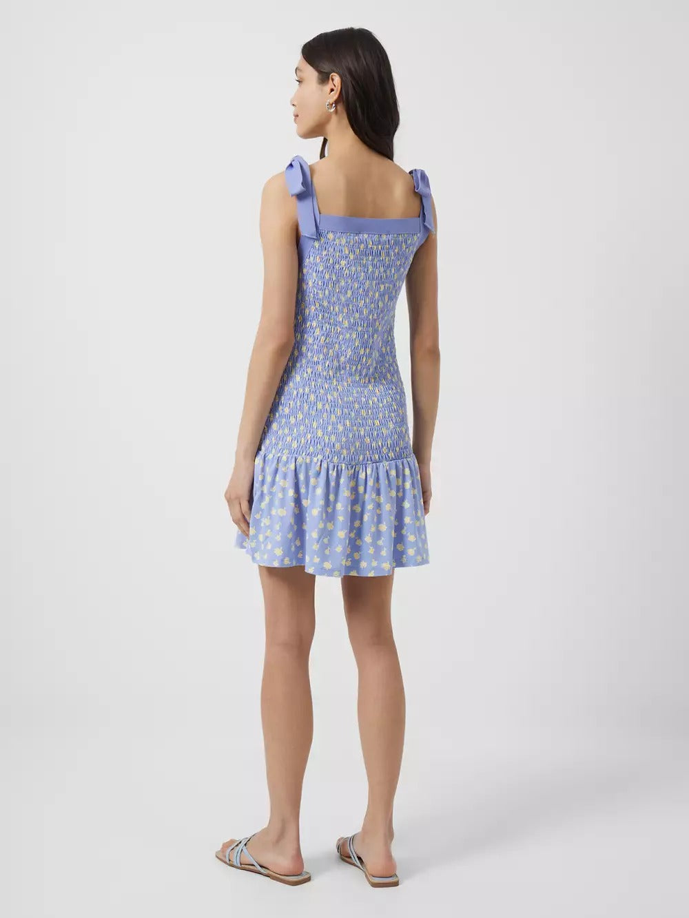 French Connection Peony-Doria Eco Ruched Dress Paradiso Blue