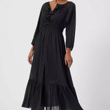 French Connection Anna Cora Pleated Button Down Maxi Dress