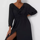 French Connection Anna Cora Pleated Button Down Maxi Dress