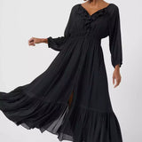 French Connection Anna Cora Pleated Button Down Maxi Dress